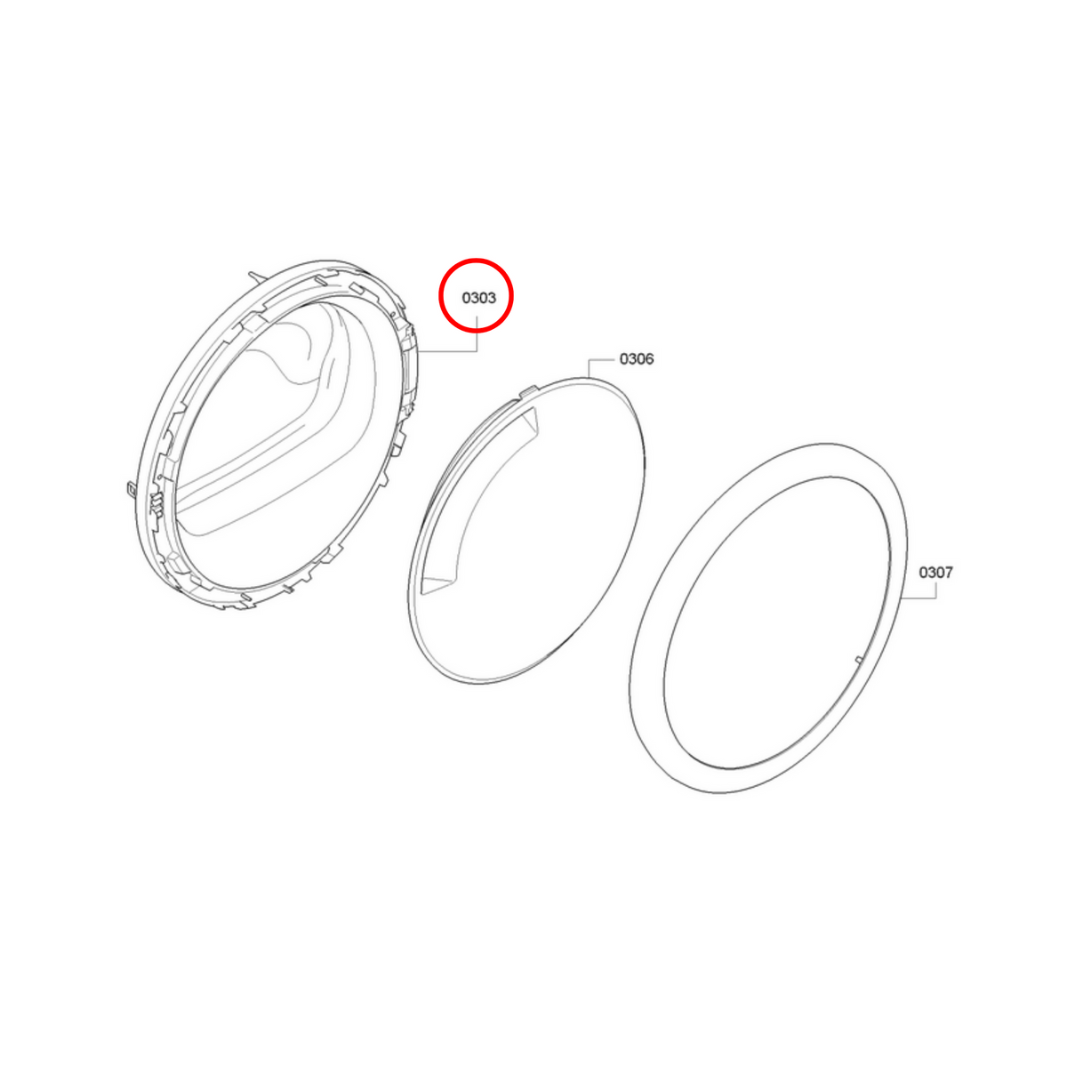 Hublou mașină de spălat Bosch – cod 11004000 (original), 3 / 3