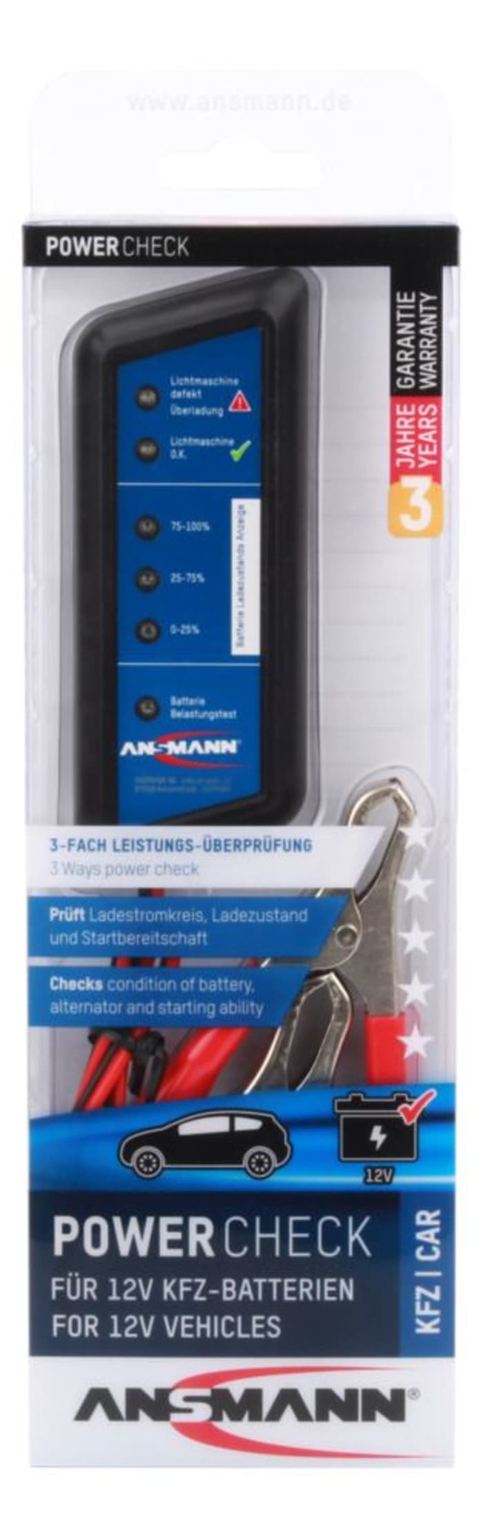 Tester baterie auto ANSMANN – cod 4000002 (original), 1 / 3