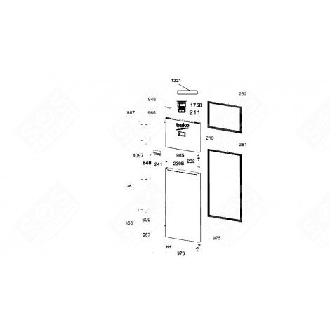 5928102400 Garnitură ușă frigider Beko C00912669 Original