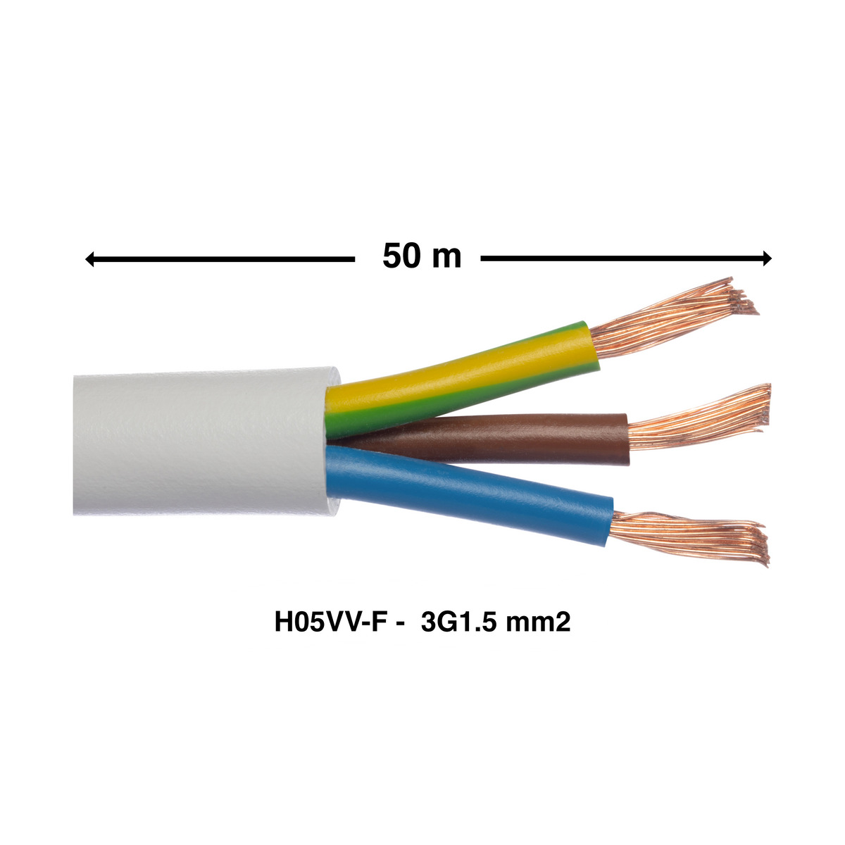 Cablu alimentare 3X1.0MM2,gry,EU3F – cod H05VV-f, 2 / 2