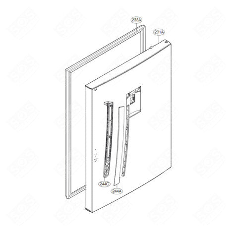 Mâner frigider partea inferioară LG – cod AED73373105 (original)