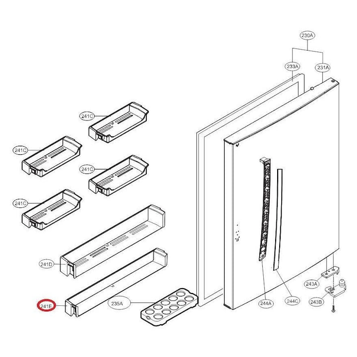 Raft ușă frigider LG MAN62288702 Original, 1 / 3