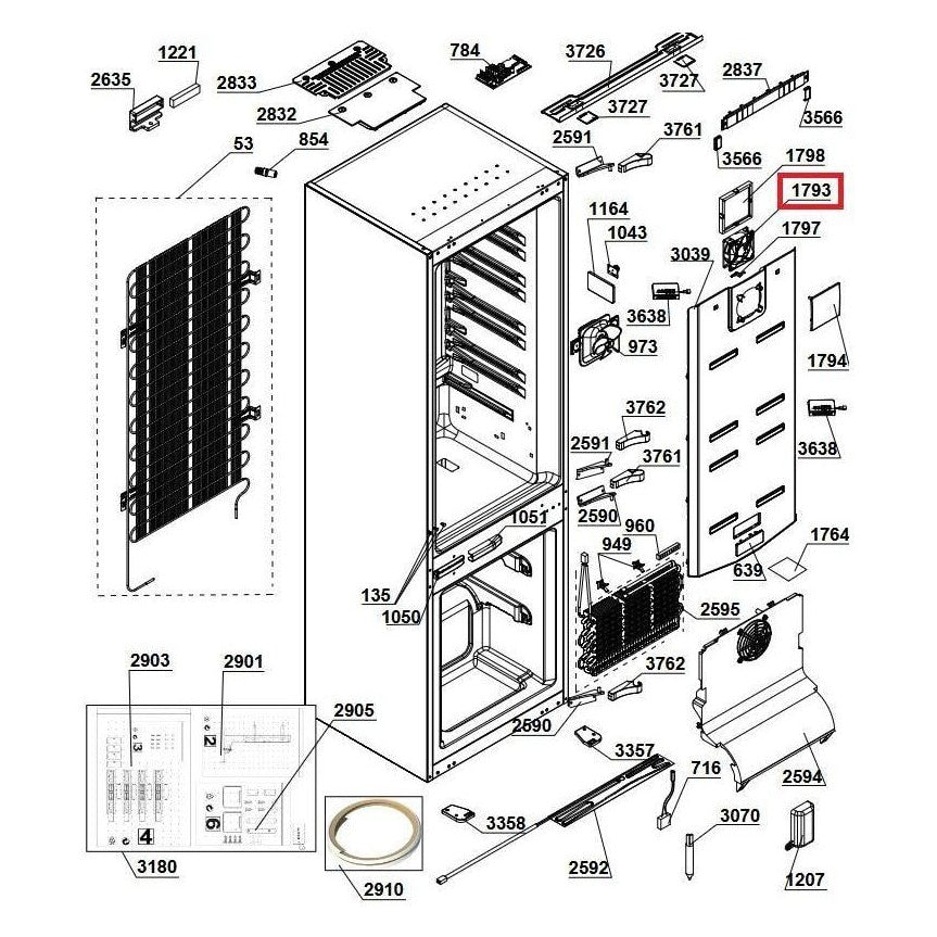 5745680100 Ventilator frigider Beko C00870769 Original, 2 / 3