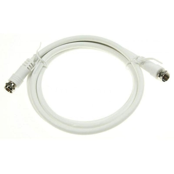 Cablu antena f-tata / f-tata, alb, clasa a, 1,5M
