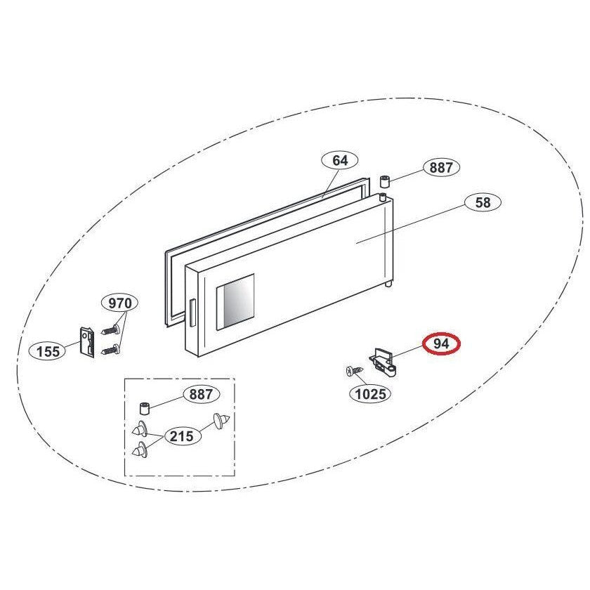 4079750100 Balama ușă congelator Arctic / Beko C00865088 Original