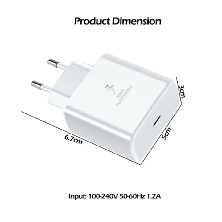 Incarcator rapid USB-c, 25W, alb – cod R718770, 3 / 3