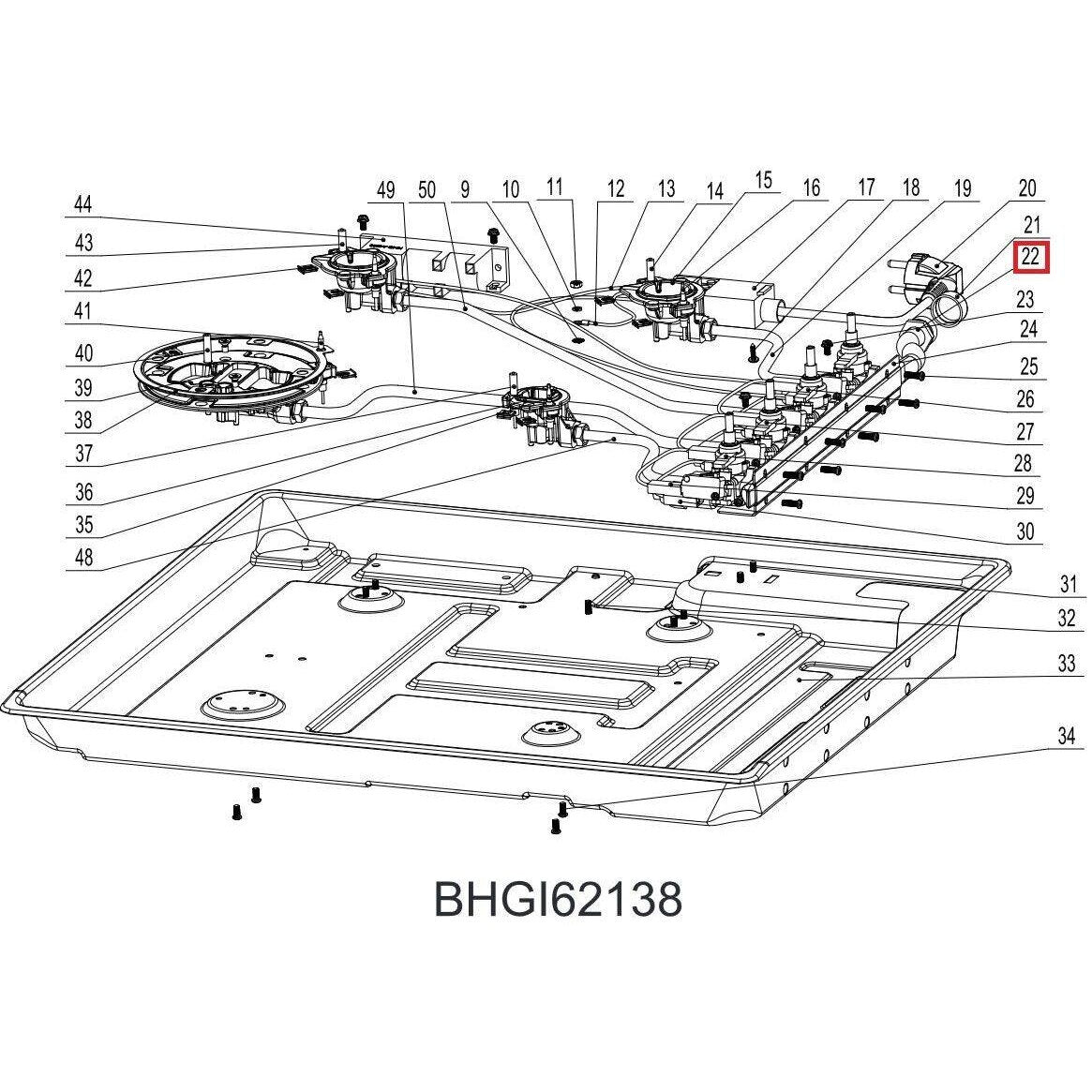 Țeavă racord gaz plită Hansa 1030536 Original, 3 / 3