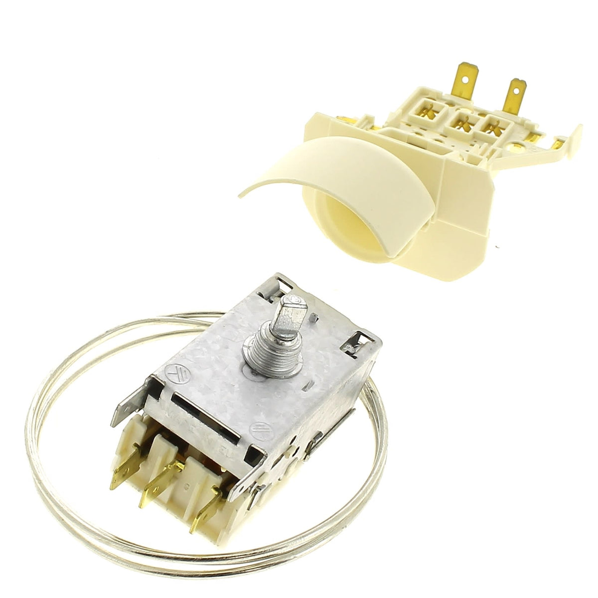 Termostat frigider cu soclu Whirlpool – cod C00311858 / 481228238084 (original), 1 / 2